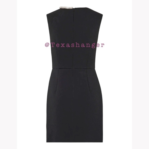 NWT Milly Nyra Crepe Crystal Embellished Dress Size 10 Black - Picture 6 of 13